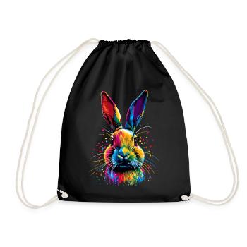 Hase Kaninchen Liebhaber Feldhase Bunny Süße Hasen - Turnbeutel - Schwarz - Vorne