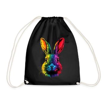 Hase Kaninchen Liebhaber Feldhase Bunny Süße Hasen - Turnbeutel - Schwarz - Vorne