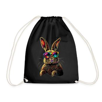 Hase Kaninchen Liebhaber Feldhase Bunny Süße Hasen - Turnbeutel - Schwarz - Vorne