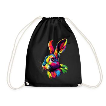 Hase Kaninchen Liebhaber Feldhase Bunny Süße Hasen - Turnbeutel - Schwarz - Vorne