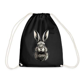 Hase Kaninchen Liebhaber Feldhase Bunny Süße Hasen - Turnbeutel - Schwarz - Vorne