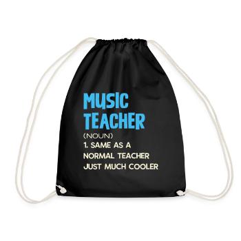 Musiklehrer Definition Cooler Lehrer Idee - Turnbeutel - Schwarz - Vorne