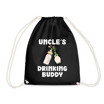Uncle's Drinking Buddy Funny Motif - Drawstring Bag - black - Front
