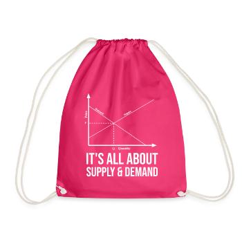 It's all about supply and demand - Drawstring Bag - fuchsia - Front