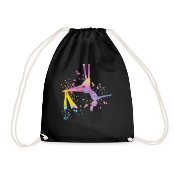 Tissu vertical acrobaties aériennes soie aérienne - Sac de sport léger - noir - Devant