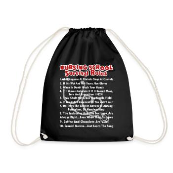 Nursing School Survival Rules - Drawstring Bag - black - Front