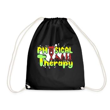 Physical Therapist Funny Physical Therapy - Drawstring Bag - black - Front