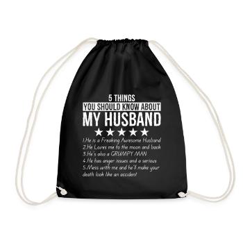 5 choses à savoir sur mon mari - Sac de sport léger - noir - Devant