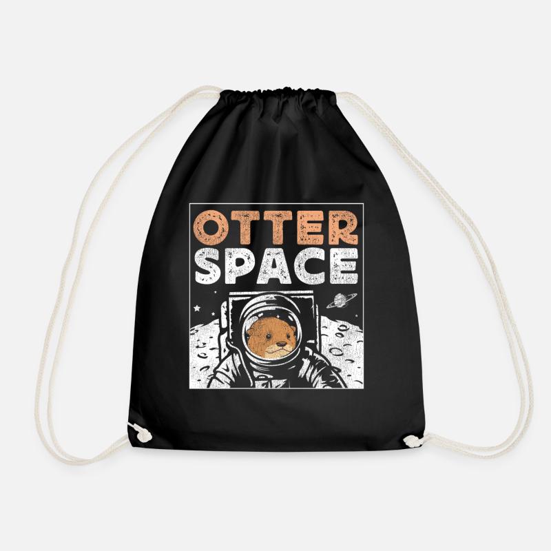 Otter Pun Space Science Astronaut - Turnbeutel - Schwarz