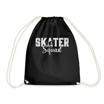 Skater Squad Longboarding Skateboarding Funny - Drawstring Bag - black - Front