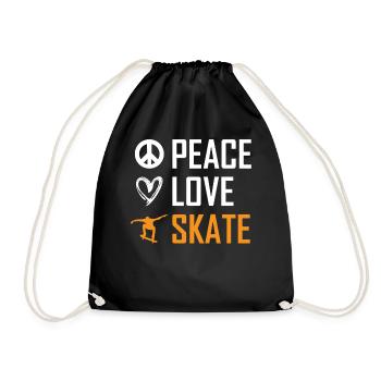 Peace Love Skate Longboard Drôle Skateboarding - Sac de sport léger - noir - Devant