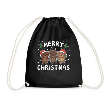 Joyeux Noël Ours Doux Ours de Noël - Sac de sport léger - noir - Devant