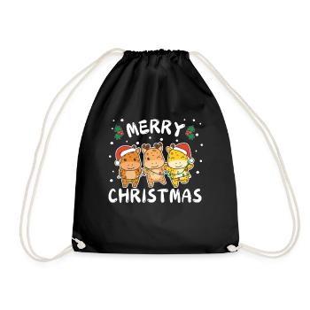 Joyeux Noël Mignon Girafe Noël - Sac de sport léger - noir - Devant