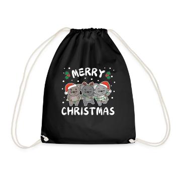 Joyeux Noël Mignon Souris de Noël - Sac de sport léger - noir - Devant