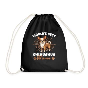 Chihuahua Groovy Chihuahua Mama - Turnbeutel - Schwarz - Vorne