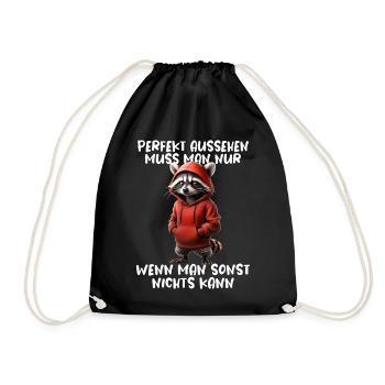 Drôle de raton laveur disant Amoureux des animaux Drôle de raton laveur - Sac de sport léger - noir - Devant