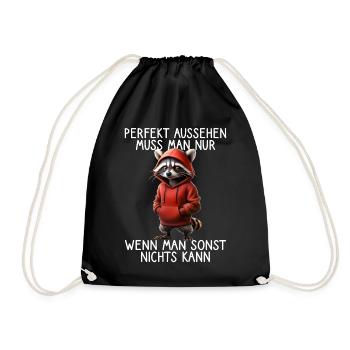 Drôle de raton laveur disant Amoureux des animaux Drôle de raton laveur - Sac de sport léger - noir - Devant