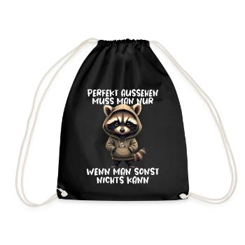 Drôle de raton laveur disant Amoureux des animaux Drôle de raton laveur - Sac de sport léger - noir - Devant