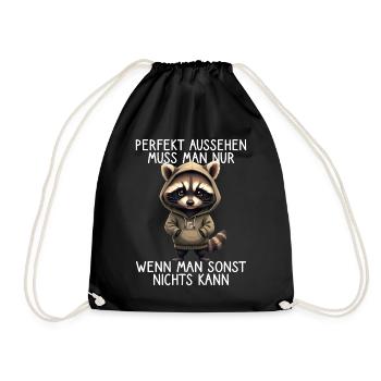 Drôle de raton laveur disant Amoureux des animaux Drôle de raton laveur - Sac de sport léger - noir - Devant