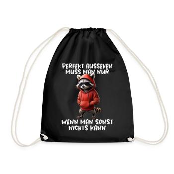 Drôle de raton laveur disant Amoureux des animaux Drôle de raton laveur - Sac de sport léger - noir - Devant