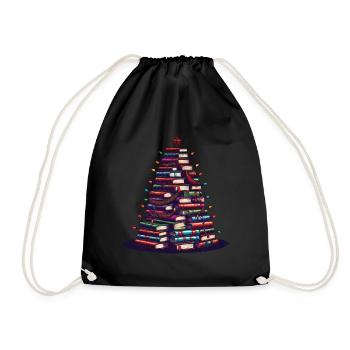 Livres Sapin de Noël pour les amateurs de livres - Sac de sport léger - noir - Devant
