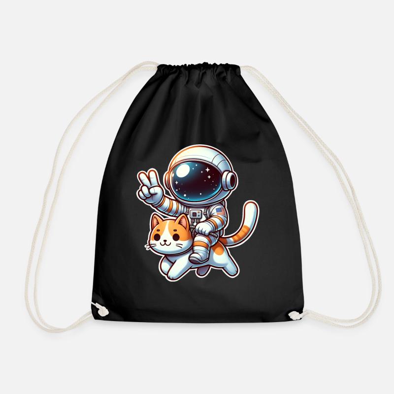 Chat astronaute - Sac de sport léger - noir