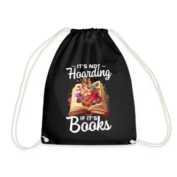 Bookworm Books Reading Book Fan Bookworm - Drawstring Bag - black - Front