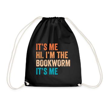 Bookworm Books Reading Book Fan Bookworm - Drawstring Bag - black - Front