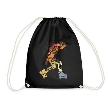 Vintage Roller Skate Girl - Drawstring Bag - black - Front