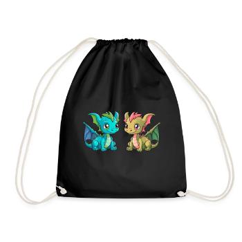 Dragon Dragon Enfant Enfants Créature Mythique Conte de fées - Sac de sport léger - noir - Devant