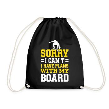 J’ai des projets avec ma planche de longboard - Sac de sport léger - noir - Devant