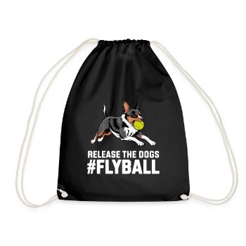 Flyball Dog Sports - Drawstring Bag - black - Front