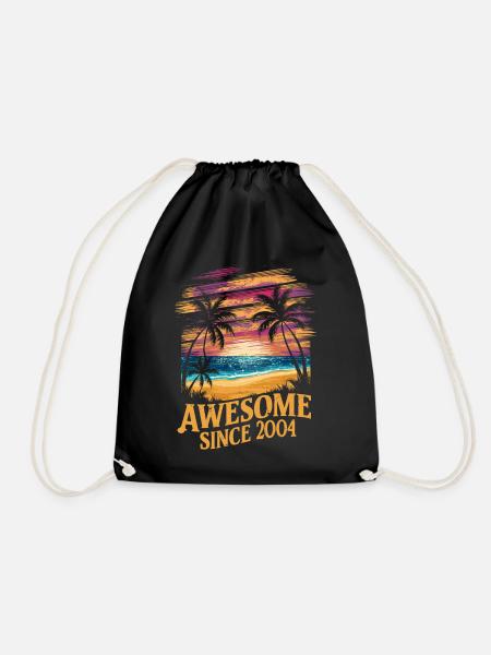 Awesome Since 2004 Strand Sonnenuntergang - Turnbeutel - Schwarz