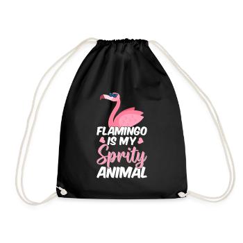 Flamingo is my spirit animal - Flamingo Lover - Drawstring Bag - black - Front