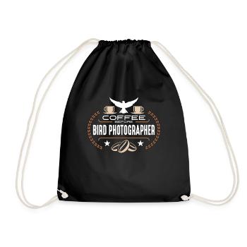 Bird Photography Coffee Birdwatcher Coffee Lover - Drawstring Bag - black - Front