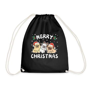 Joyeux Noël Mignon Carlin Chiens de Noël - Sac de sport léger - noir - Devant