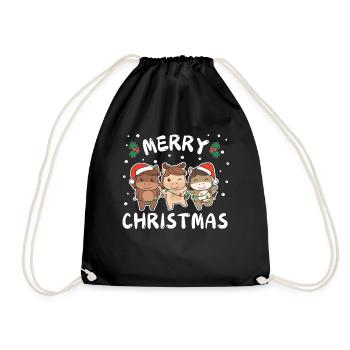 Joyeux Noël Cheval mignon Chevaux de Noël - Sac de sport léger - noir - Devant