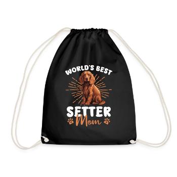 Irish Red Setter Groovy Setter Mom - Drawstring Bag - black - Front