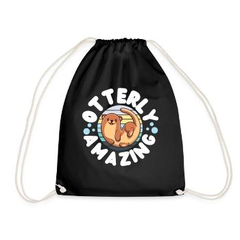 Otter Pun Otterly Amazing - Turnbeutel - Schwarz - Vorne