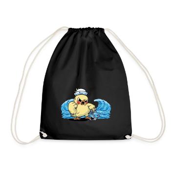 Bird Birds Sailor Sailor Moin Ahoy - Drawstring Bag - black - Front