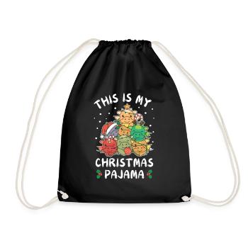 Pyjama de Noël Dragon de Noël - Sac de sport léger - noir - Devant