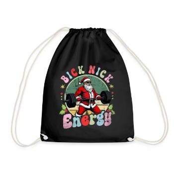 Big Nick Energy Lustiger Weihnachtsmann Weihnachte - Turnbeutel - Schwarz - Vorne