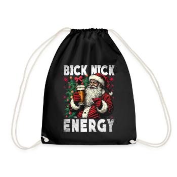 Big Nick Energy Lustiger Weihnachtsmann Weihnachte - Turnbeutel - Schwarz - Vorne