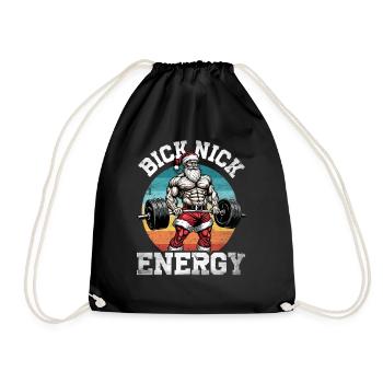 Big Nick Energy Lustiger Weihnachtsmann Weihnachte - Turnbeutel - Schwarz - Vorne