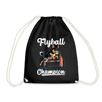 Flyball Dog Sports - Drawstring Bag - black - Front