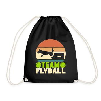 Flyball Dog Sports - Drawstring Bag - black - Front