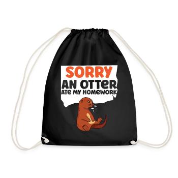 Otter Sorry An Otter Ate My - Turnbeutel - Schwarz - Vorne
