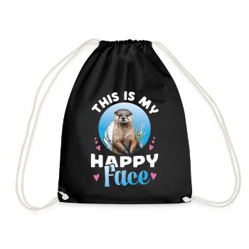 Otter This Is My Happy Face - Turnbeutel - Schwarz - Vorne