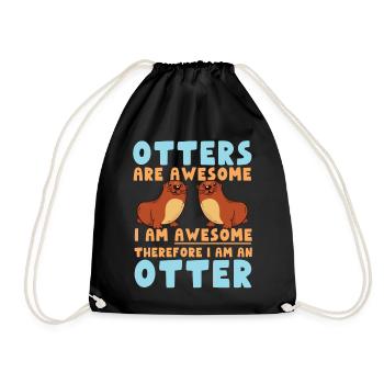 Otter Otters Are Awesome I Am - Drawstring Bag - black - Front