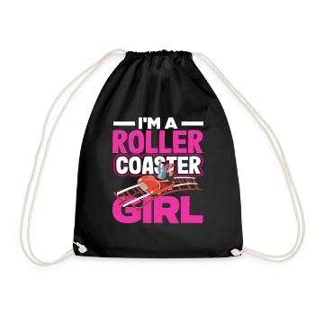 I'm a roller coaster girl - Drawstring Bag - black - Front